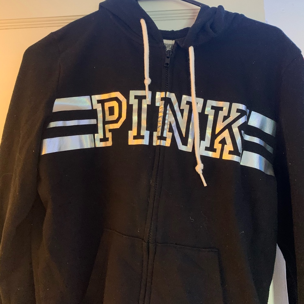 PINK holographic hoodie
